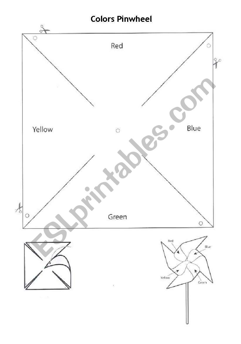 Colors Pinwheel worksheet