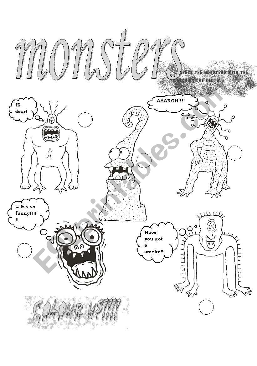 Monsters!!!! (I) worksheet
