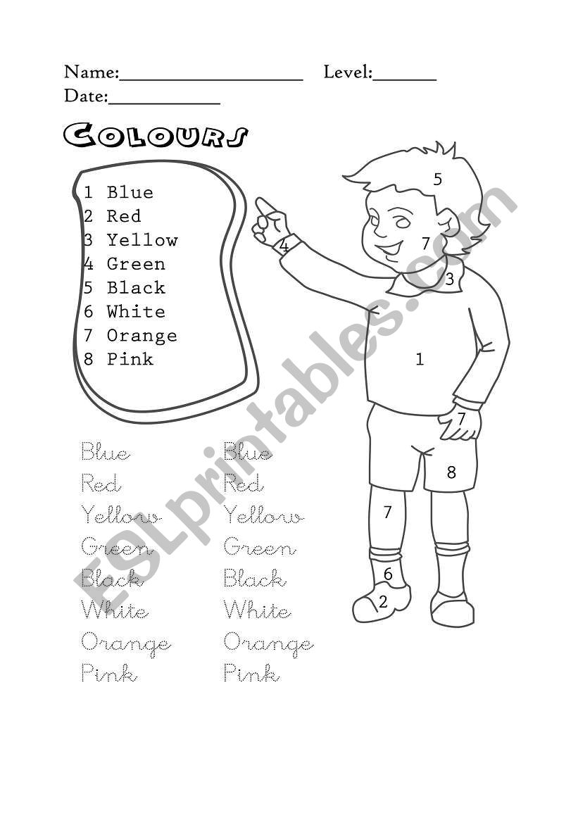 Basic Colours worksheet