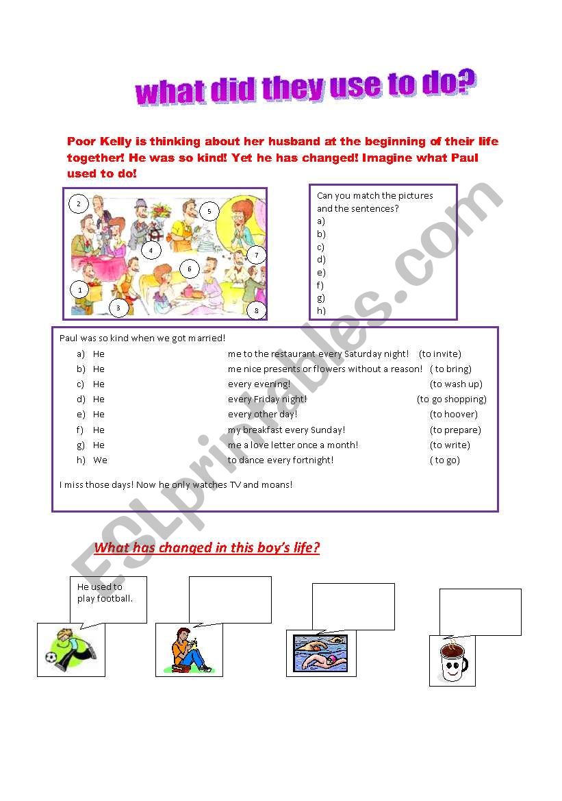 used to (part 2/2) worksheet