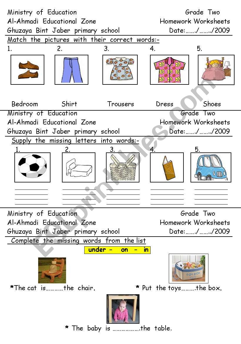 read  and  match worksheet