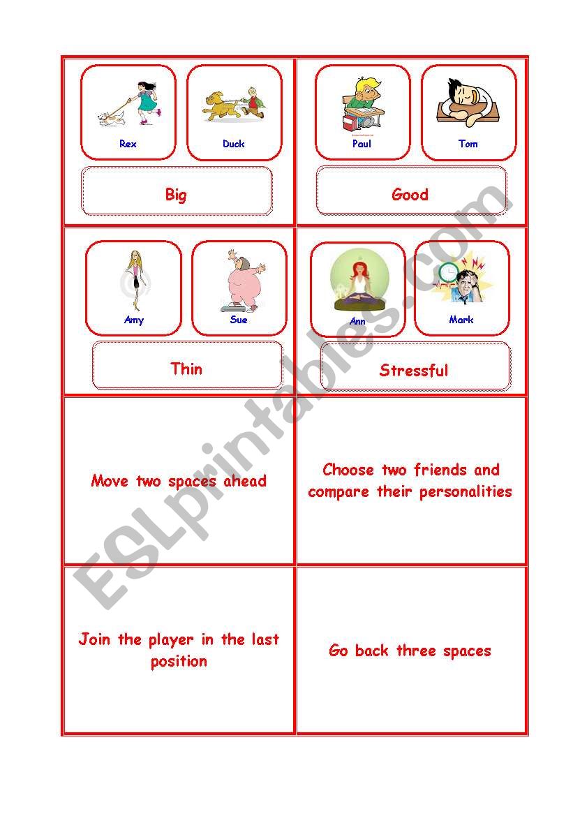 Comparison 3-5 worksheet