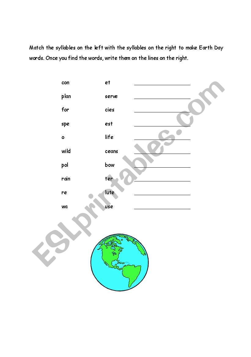 Earth Day worksheet