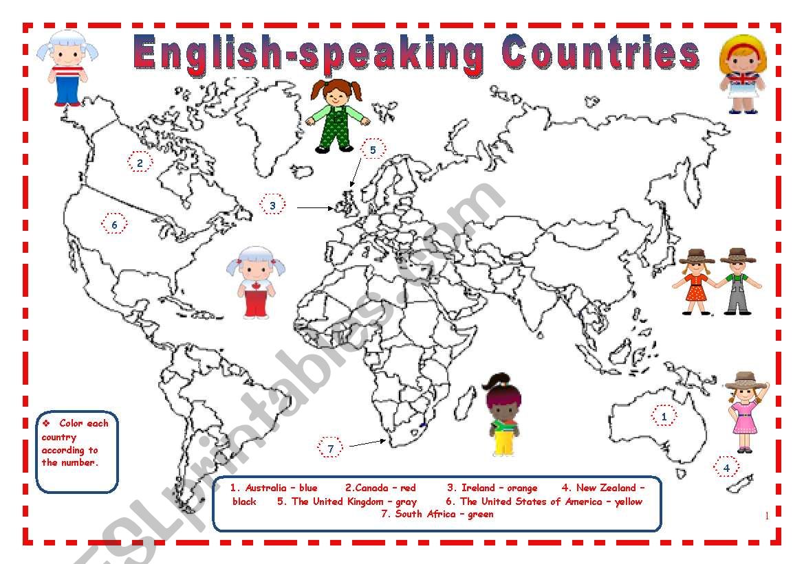 ENGLISH SPEAKING COUNTRIES *** 8 pages***