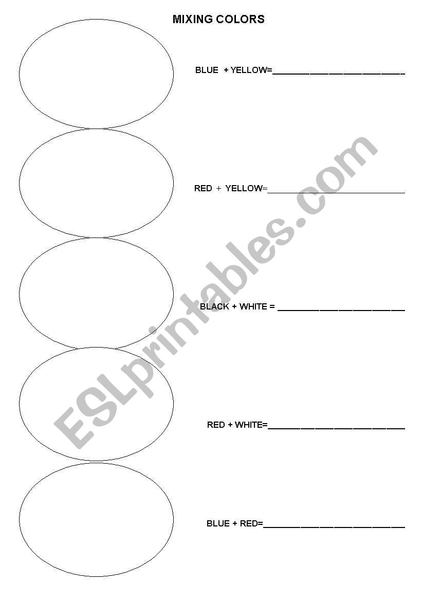 mixing colors worksheet