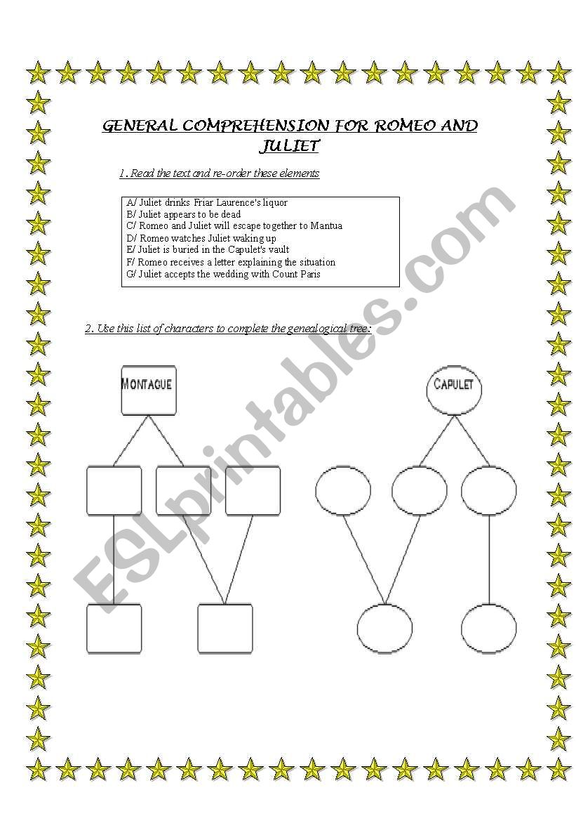 Romeo and Juliet Reading Comprehension