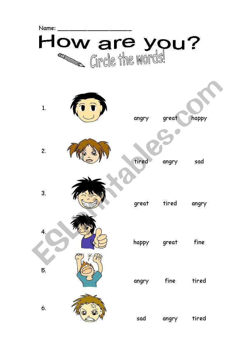 How are you? worksheet