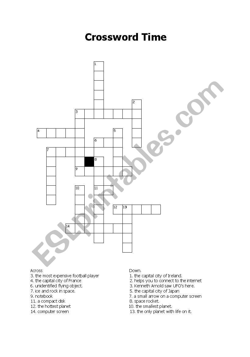 Crossword worksheet