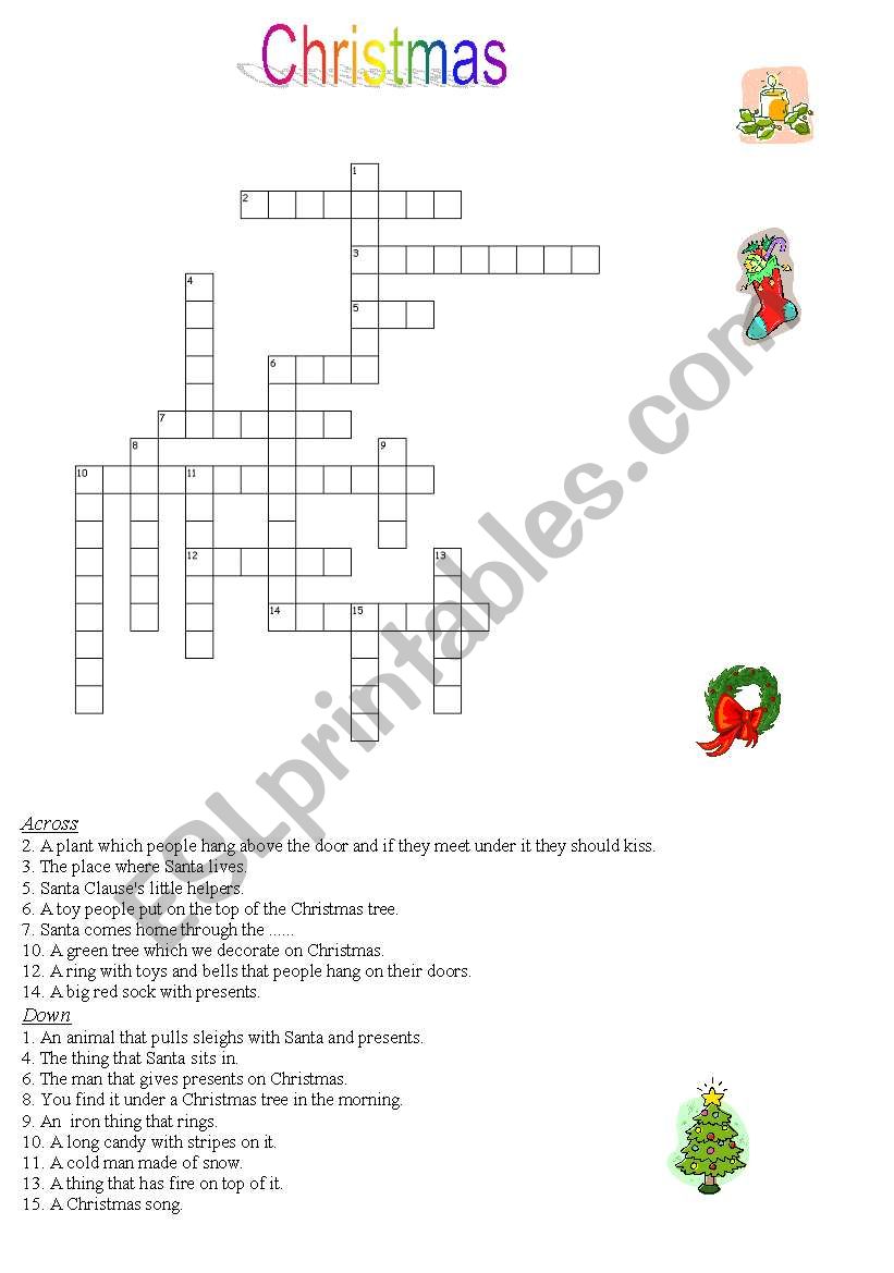 Christmas criss cross worksheet