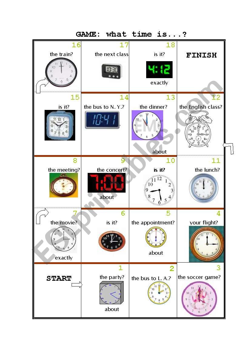 GAME: What time is it? worksheet