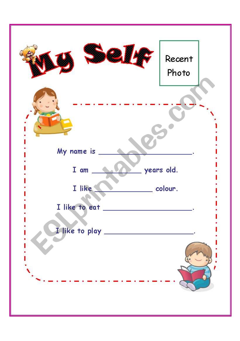 My Self worksheet