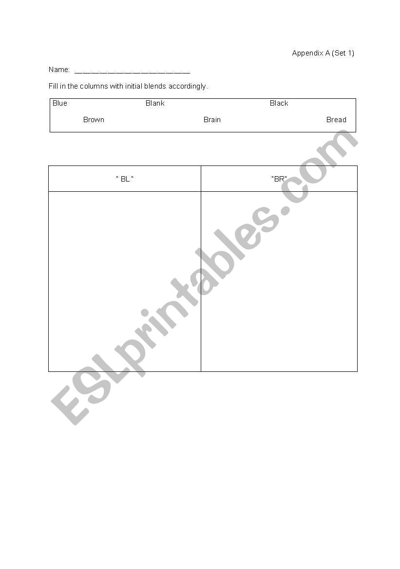 initial blends worksheet