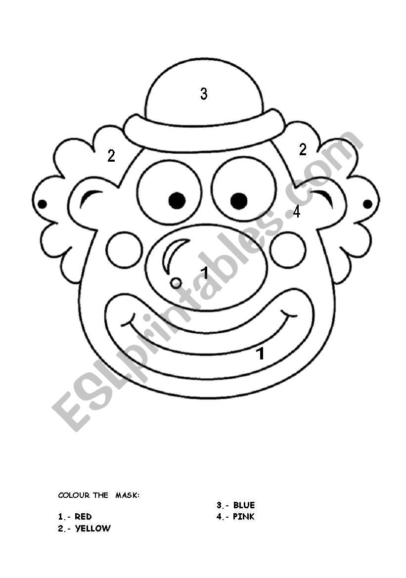 A CLOWN MASK FOR THE YOUNGEST worksheet