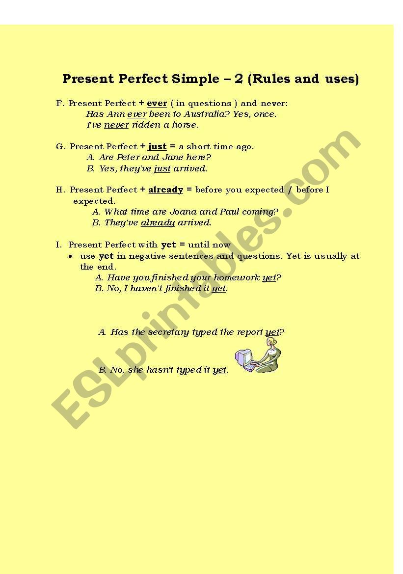 Present Perfect Simple - 2 (Rules and uses)
