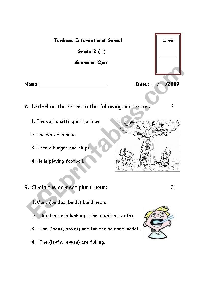 nouns worksheet