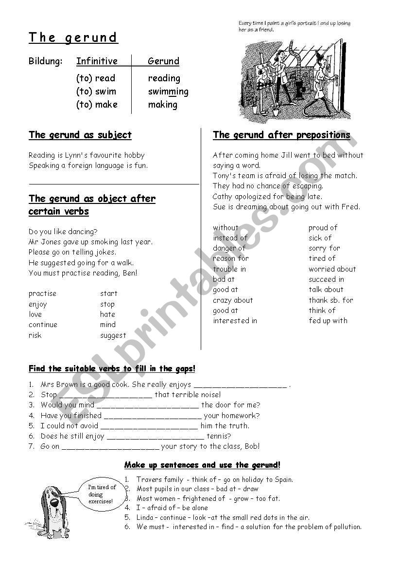 The gerund worksheet