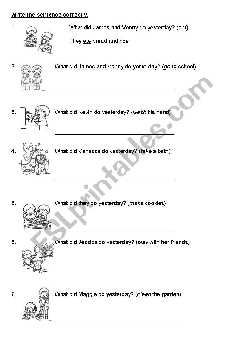 Simple Past Tense worksheet