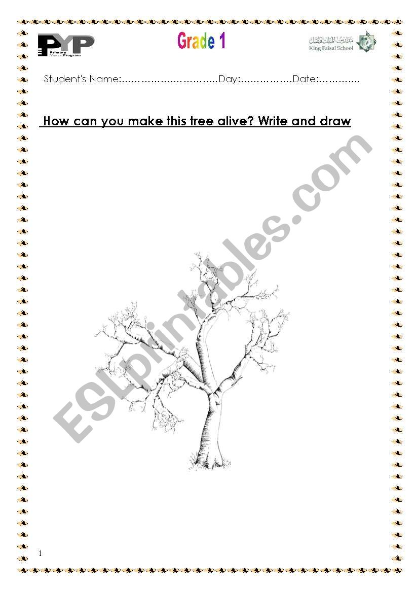 dead tree worksheet