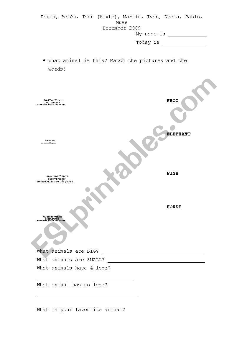 test worksheet