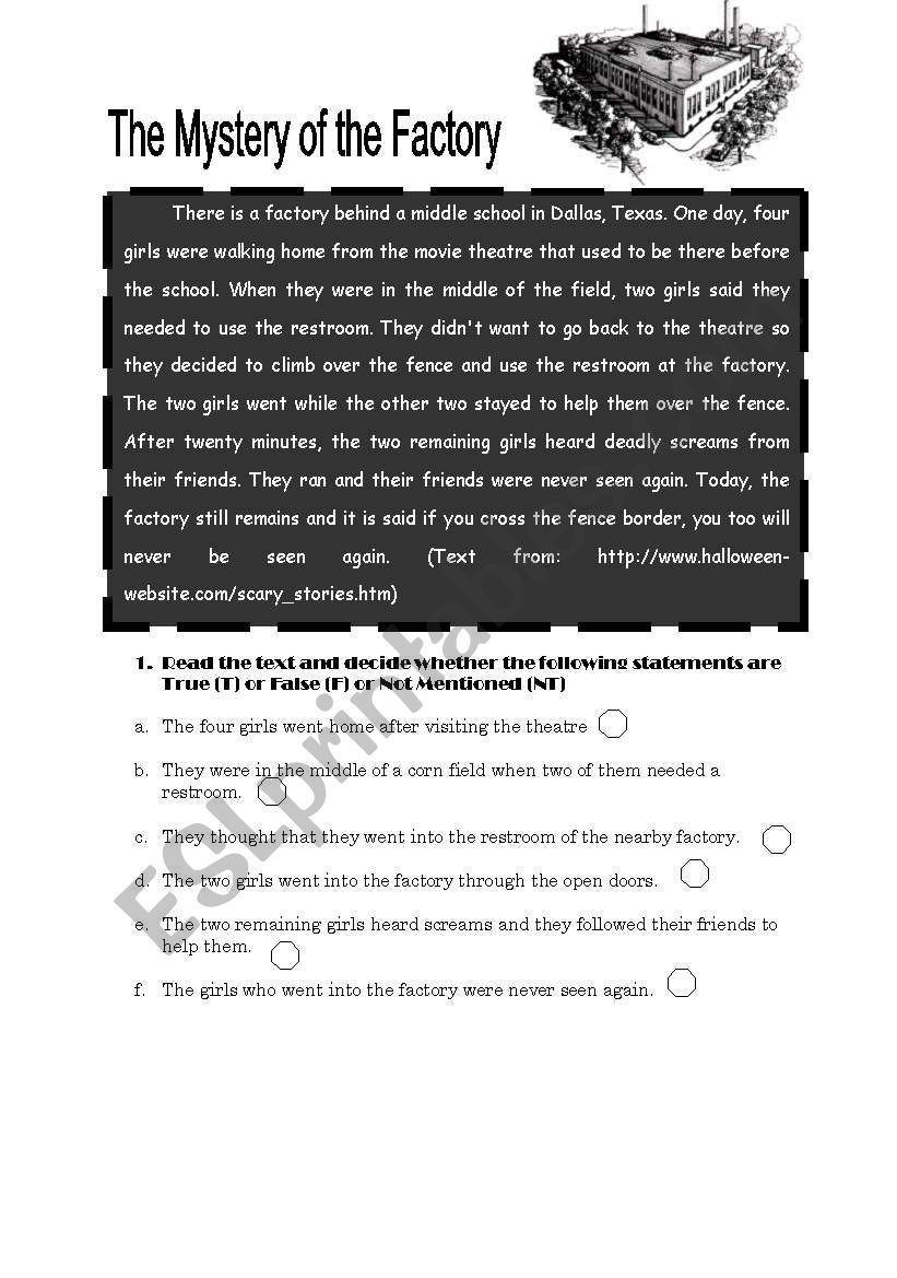 Short story reading and writing comprehension