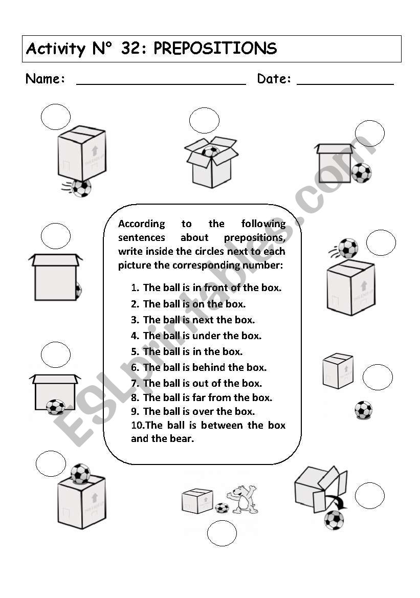 PREPOSITIONS worksheet