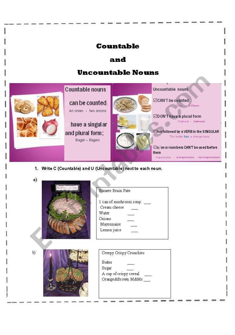 Countable and Uncountable nouns