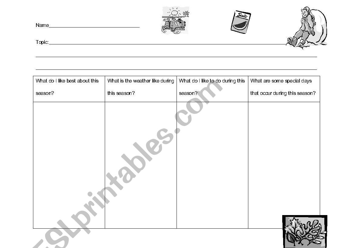 My Favorite Season Graphic Organizer