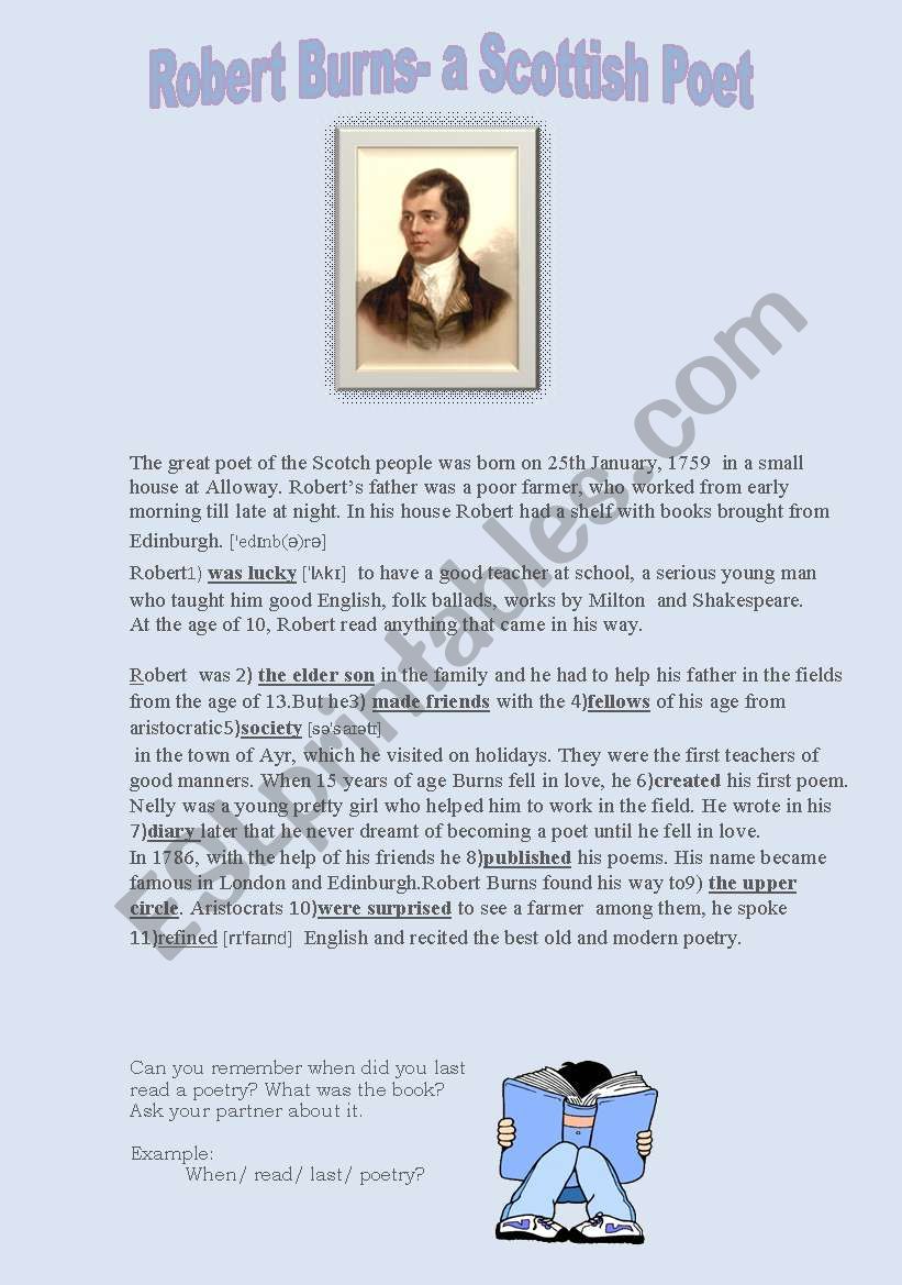 Robert Burns worksheet