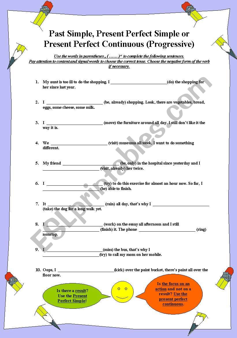 Revision Irregular Verbs & Mixed Tenses (Present Perfect - Past Simple) 25 Sentences on 2 Pages + Key