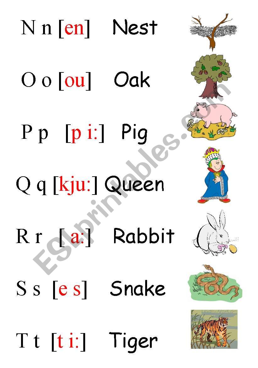 ALPHABET(part 2) worksheet