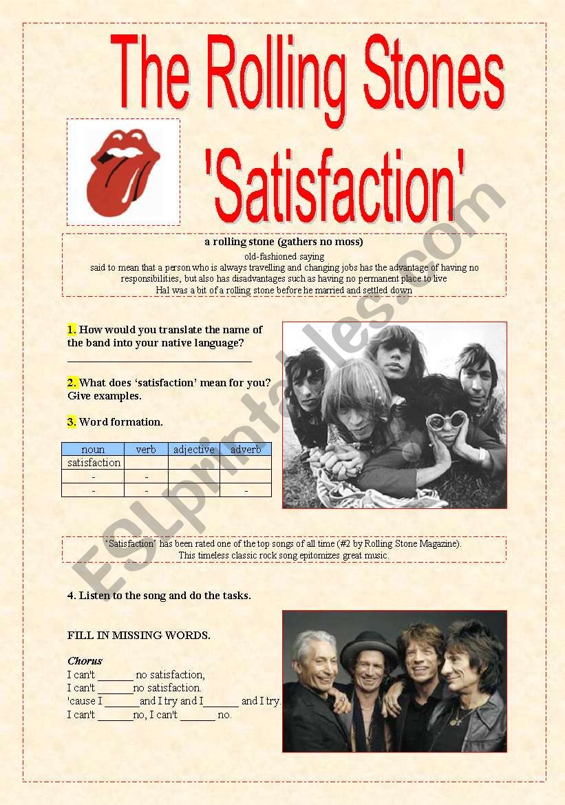 SATISFACTION THE ROLLING STONES