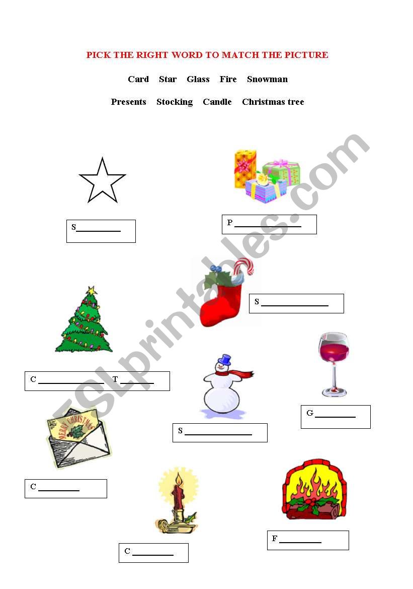 Christmas worksheet