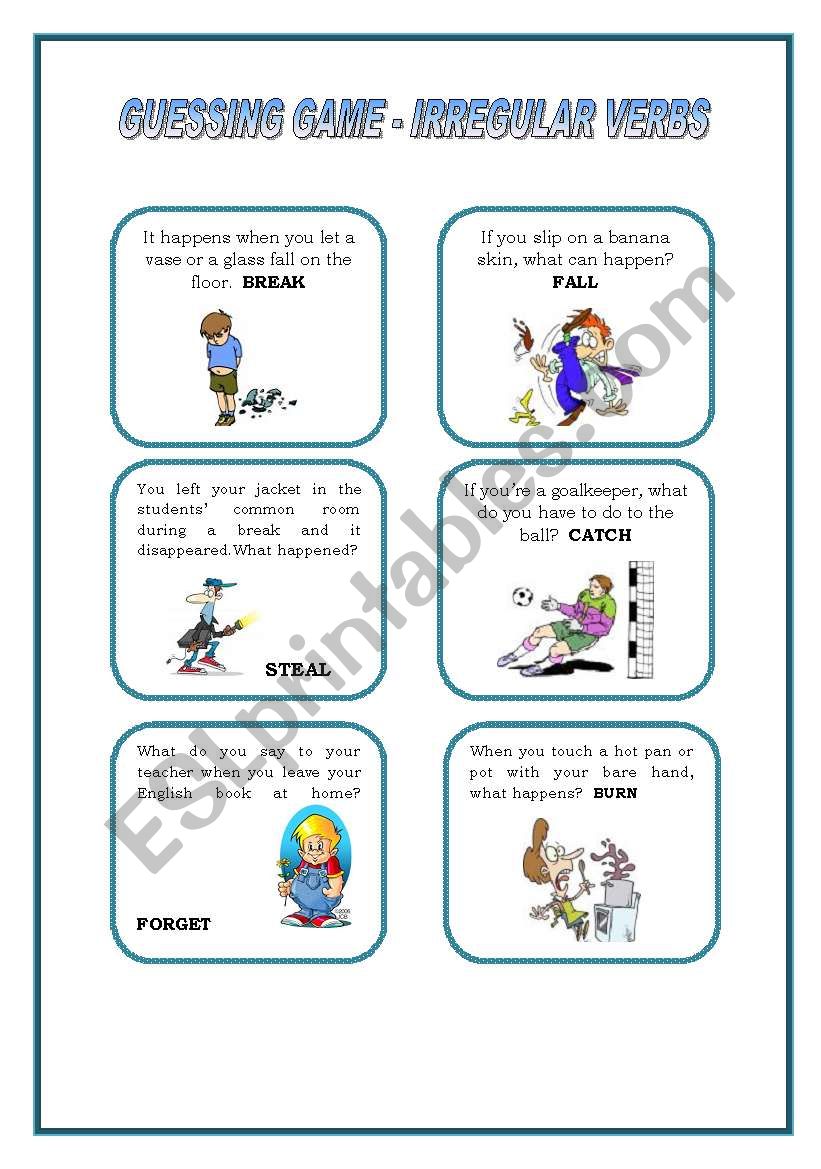 GUESSING GAME - IRREGULAR VERBS 