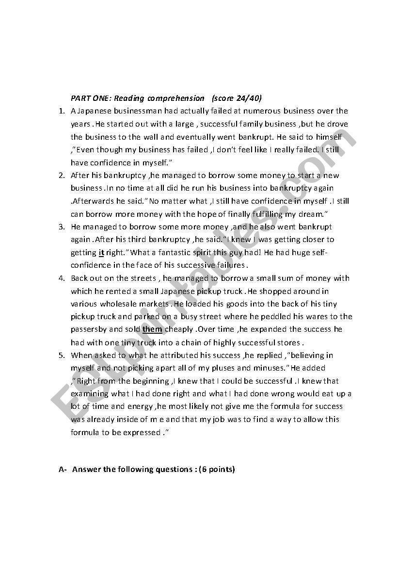japanese Man worksheet