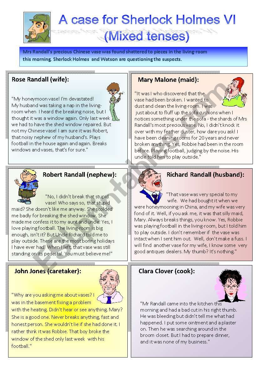 Sherlock Holmes case VI: Mixed tenses