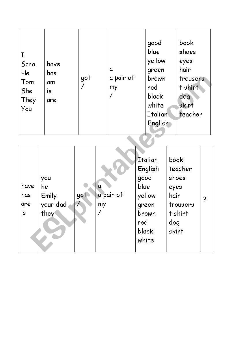 describing people worksheet