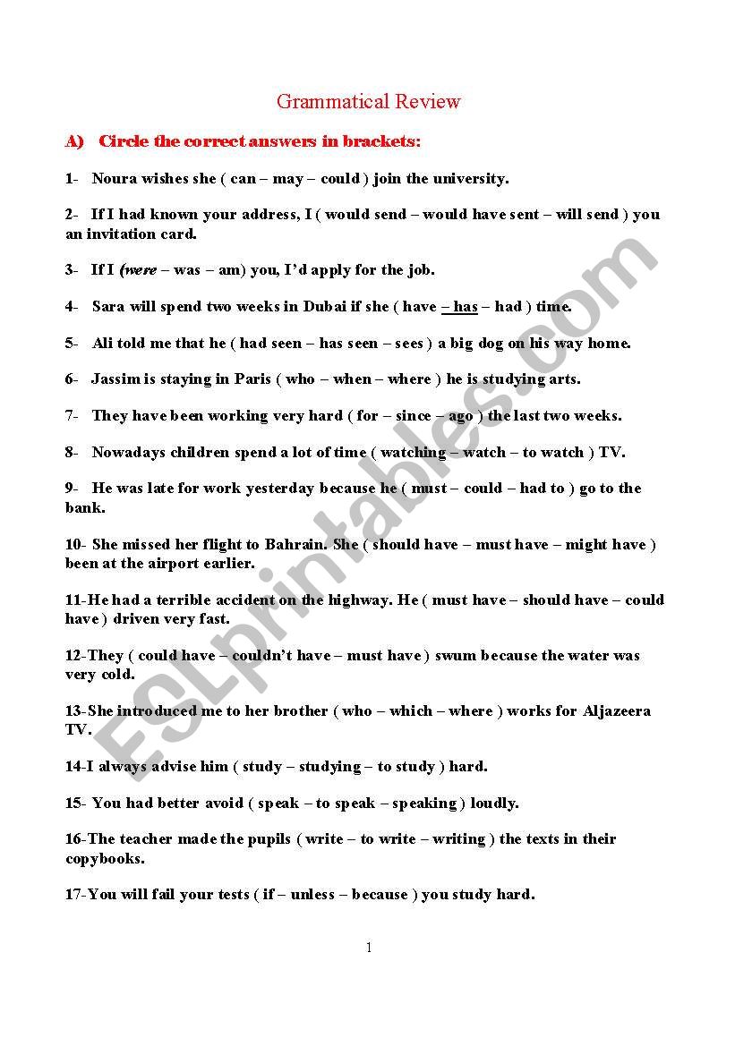 MR OMAR worksheet