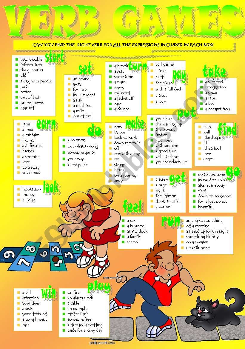 VERB COLLOCATIONS worksheet