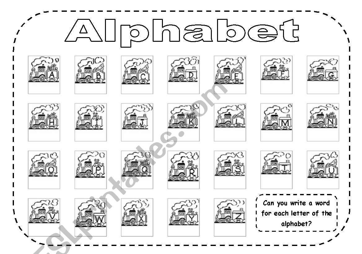 ALPHABET TRAIN worksheet