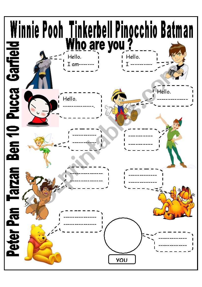 who are you? worksheet