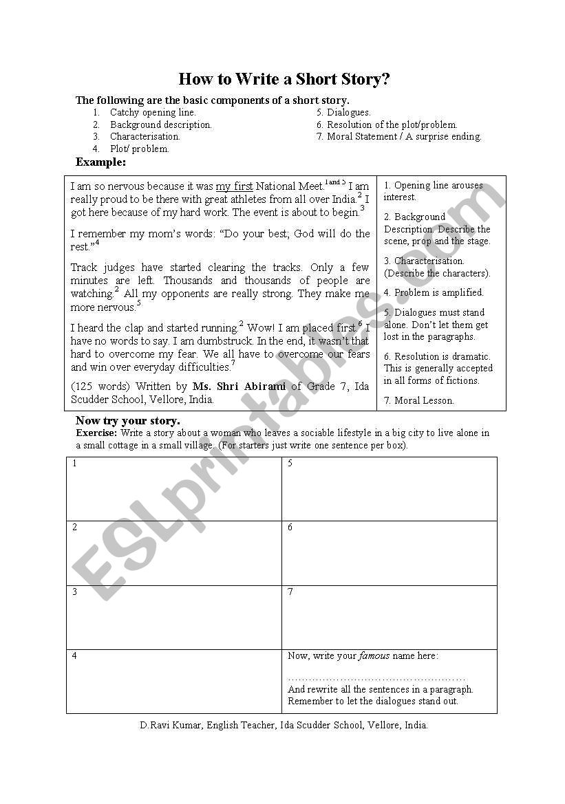 Creative Writing 1 worksheet