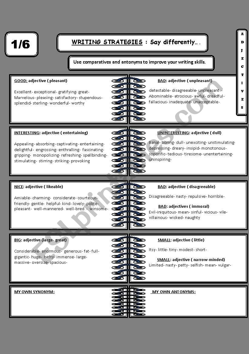 Improve your writing skills worksheet