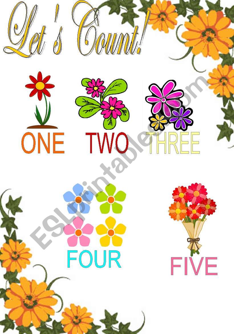 Counting Flowers worksheet