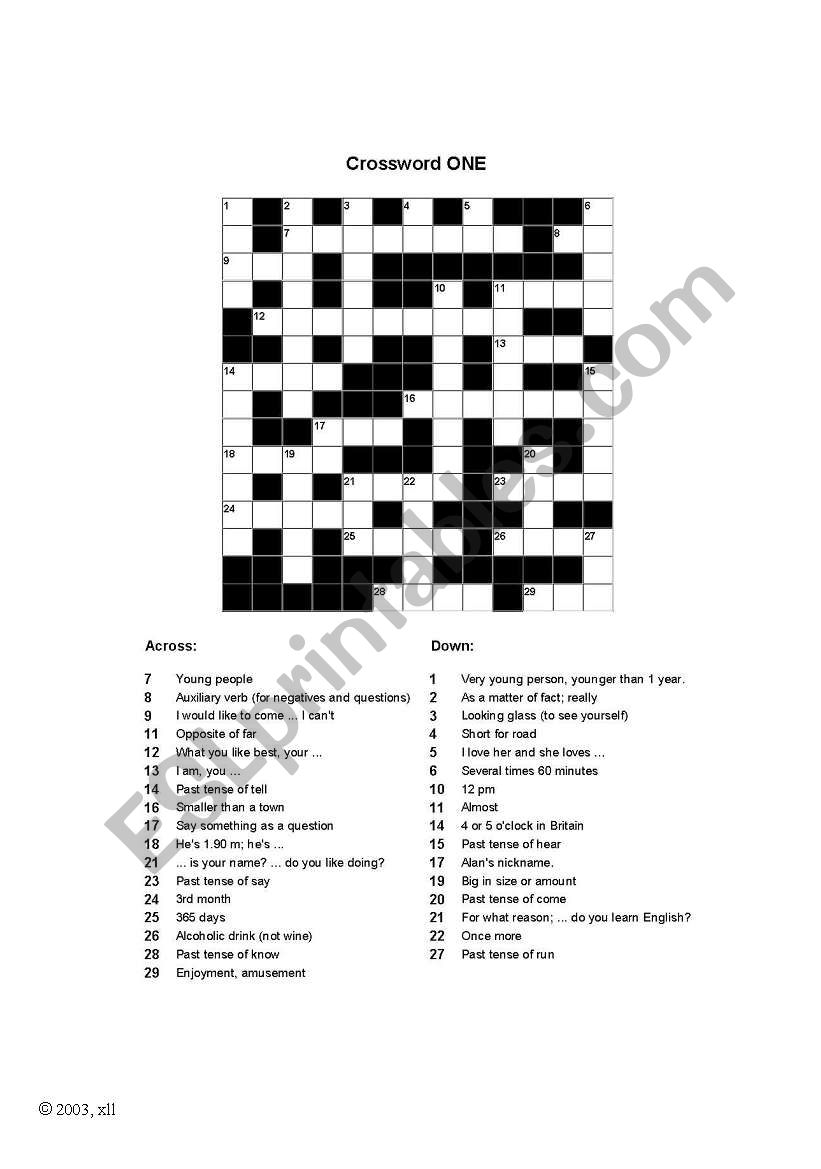 General English - Crossword ONE