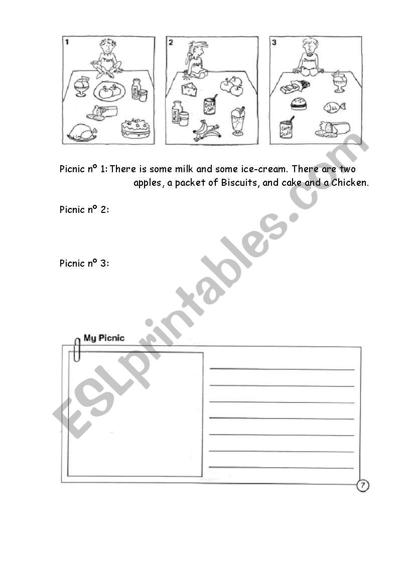 there is/are food and drink worksheet