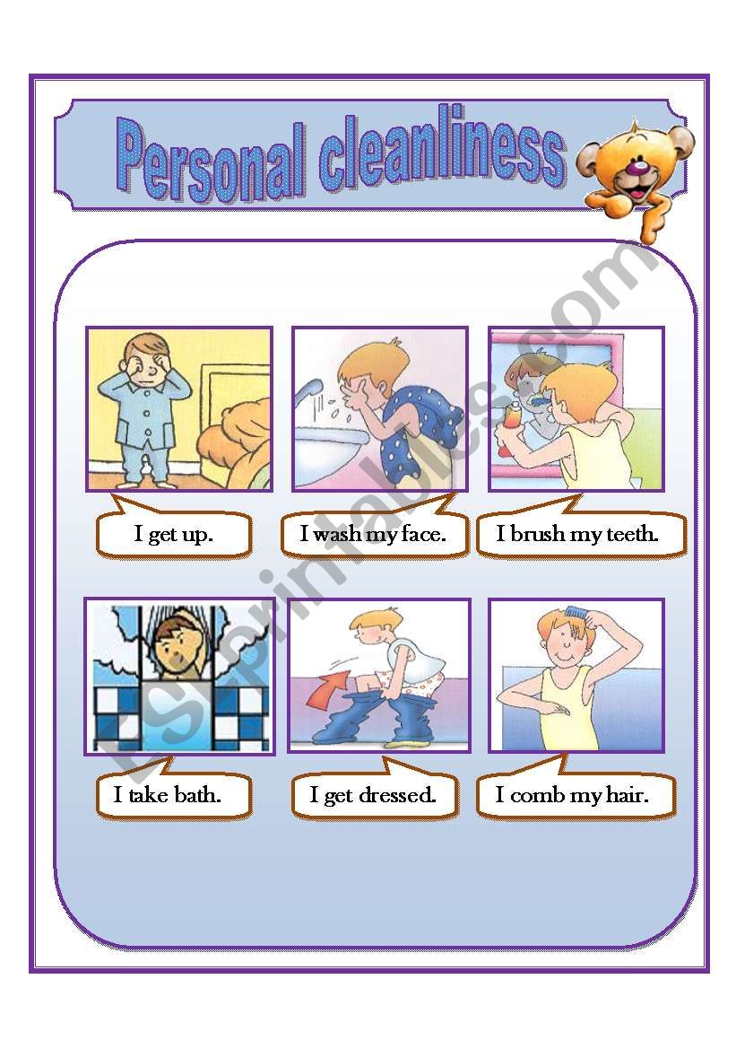 personal cleanliness worksheet