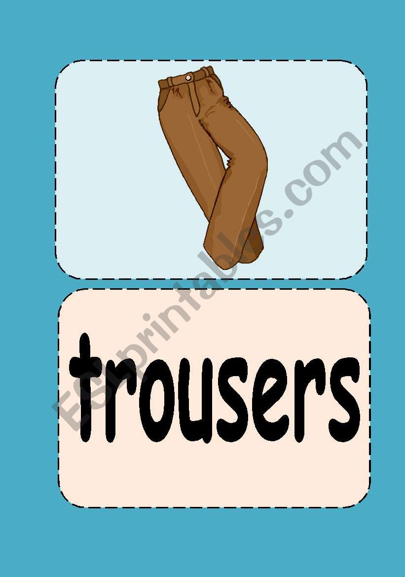 Clothes flashcards (2/3) worksheet