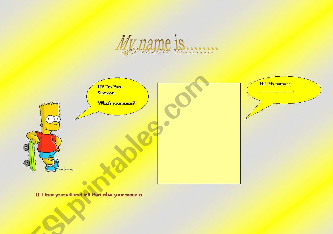 Bart Simpsons dialogue worksheet