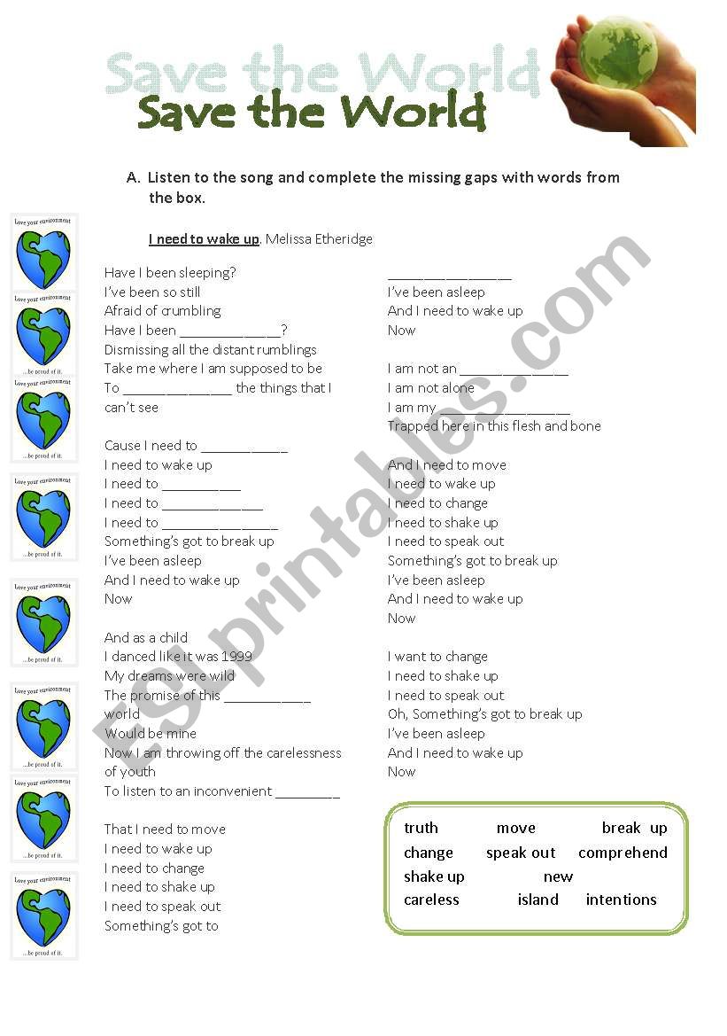 Environment worksheet