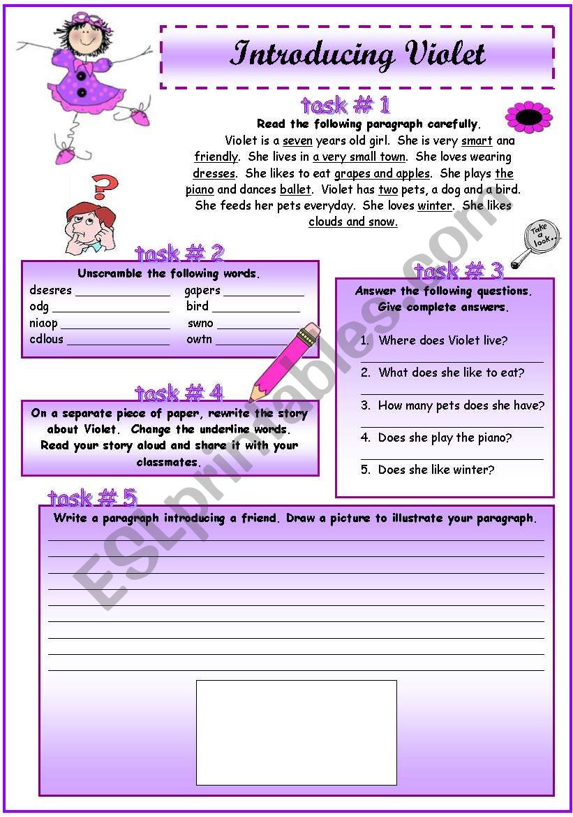 Multi-Task worksheet 1...Violet !!!
